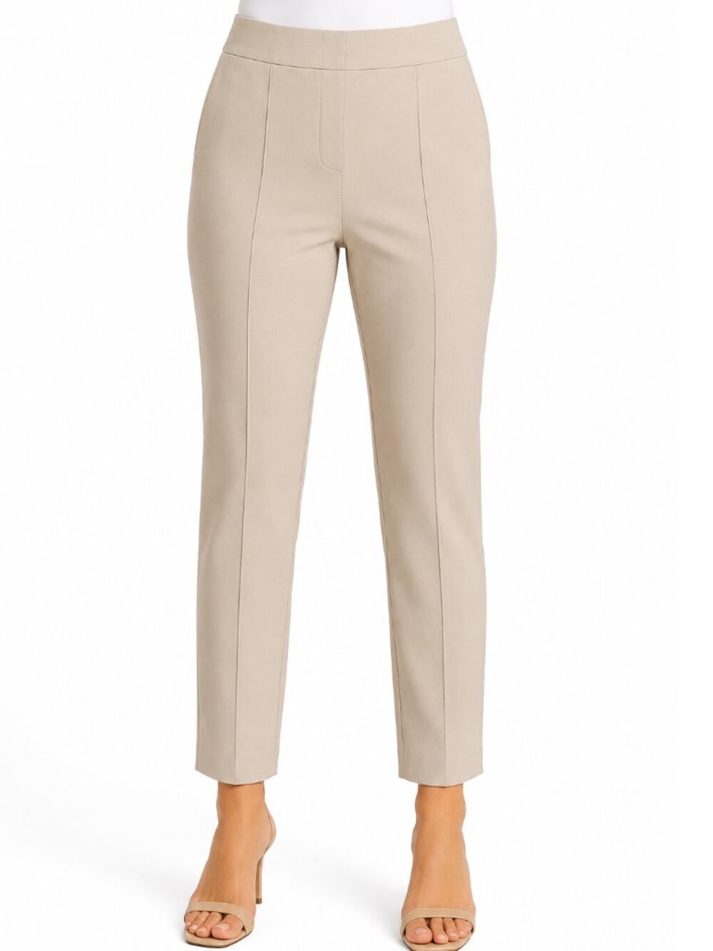 Rachel Zoe Ponte Style Stretch Straight Leg Dress Pants Beige Size 10